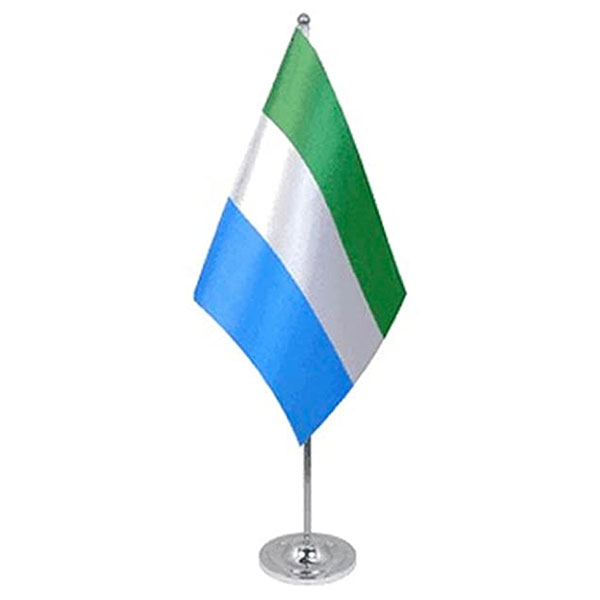 Flag With Stick And Base 4inchX6inch Sieraleone