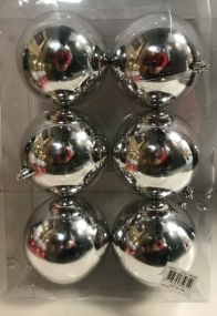 15Cm Shiny Silver Plastic Ball