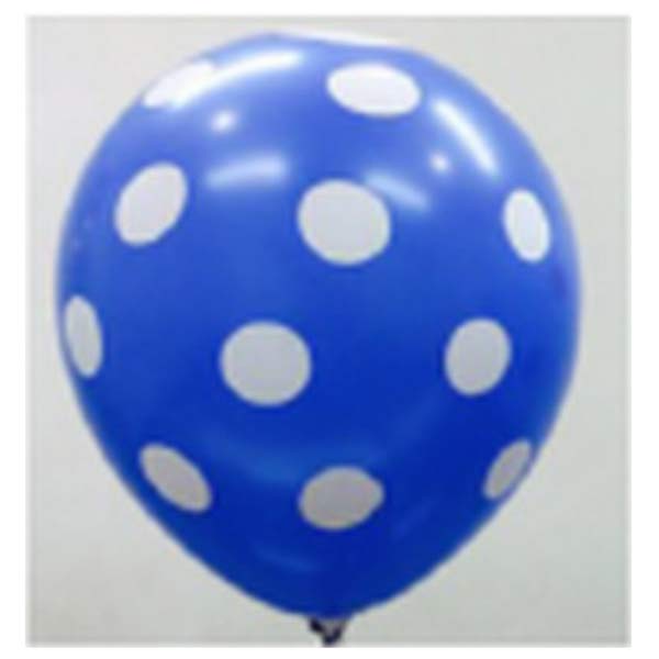 12inch Round Balloon Standard And Pastel Assorted Colours With Silkscreen Printing inch Dotsinch, 50Pcs/Pkt