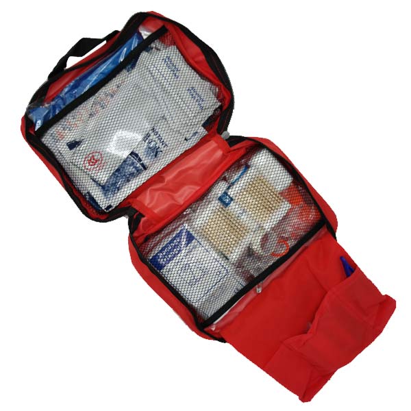 First Aid Kit Red Zip Around Fabric pouch 8X18X25cm
