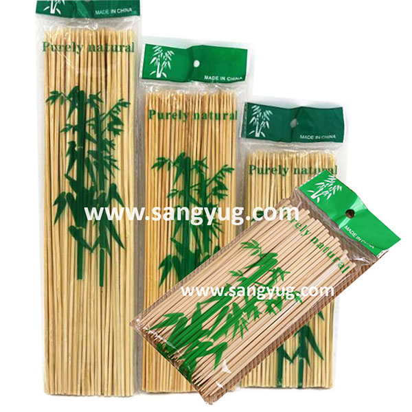 Bamboo Skewers 3*300Mm Purely Natural Per Packet Of 100 Pcs