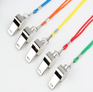 Stainless Steel Whistle With Lanyard, 6.5G Silver