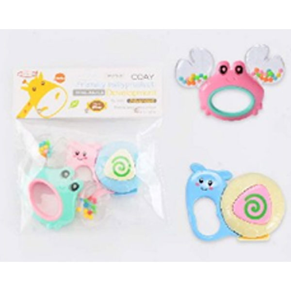 Baby Rattle, 2Pcs/Pkt, Animal Design Asstd In PBH