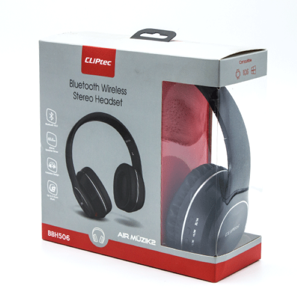 Cliptec Bluetooth Wireless Stereo Headset(Air-Muzik2) - Black