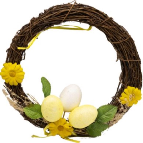 Easter Eggs On Decorated Wreath 3Pcs