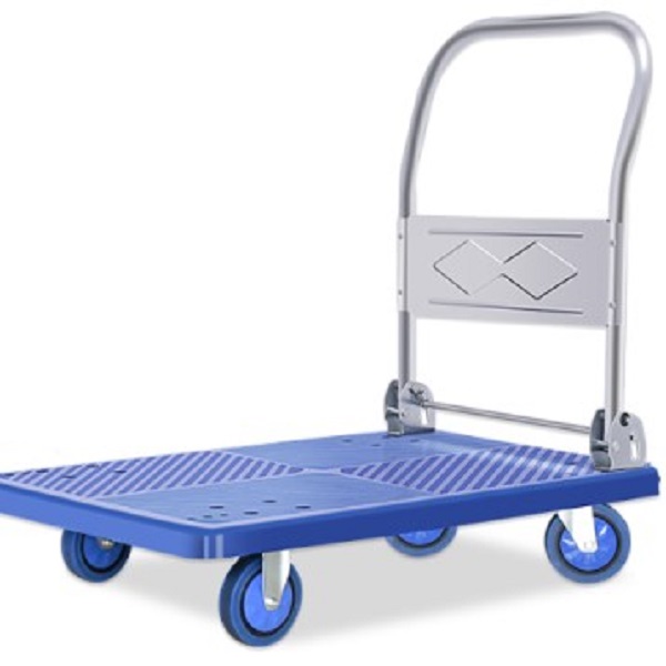 TB01 Platform Trolley Blue Plastic Base 900X600X880mm, Max 300Kg Loading Capacity