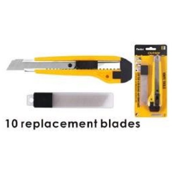Cutter Blade With 10pc Replacement Blades On Blister Pack, Foska