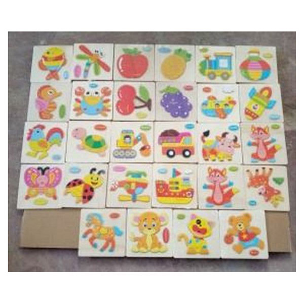 Wooden Puzzle Tray Assorted - 14.5X14.5Cm