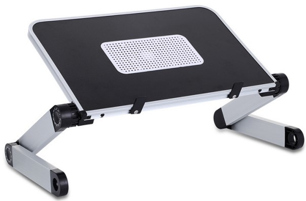 Multifunctional Laptop Stand, Adjustable, With Fan, Black & White