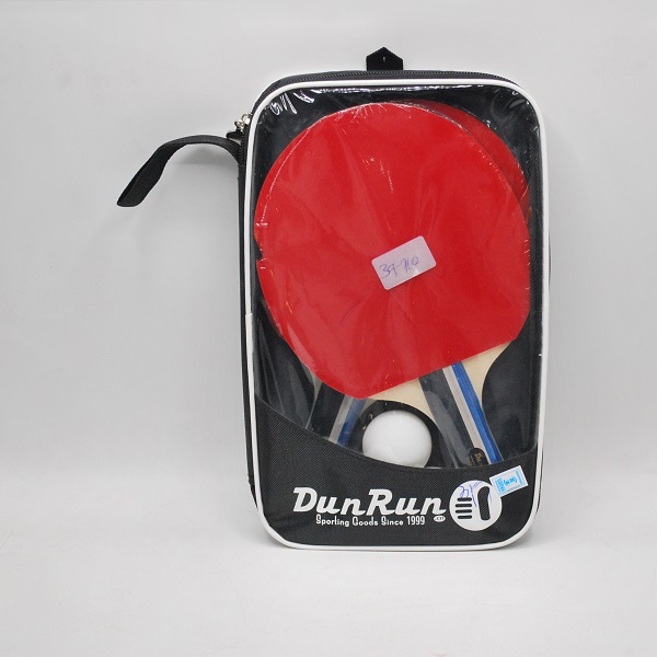 Table Tennis 2 Bats & 3 White Balls Set In Window Zipper Bag, 1 Star, Dunrun