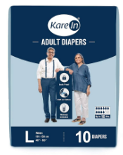 Karein Classic Adult Pull Up Diapers, Large Size, 12 Packs Of 10 Pcs = 120 Pcs In 1 Carton, Waist Size 89 - 120 Cm