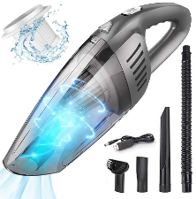 Vacuum Cleaner 120W, Lithium Rechargable Battery, Dry & Wet, Suction Force : 8000PA, Gray