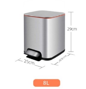 Stainless Steel & ABS Dustbin 8 Lit 25X30X29cm