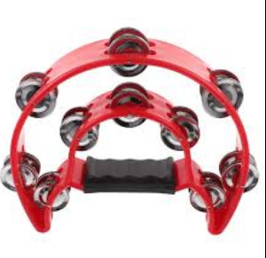 Tambourine With Skin 9 inch 12 Bells