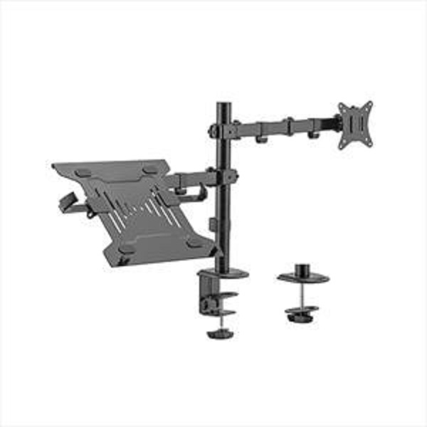 Steel Monitor Arm With Laptop Tray Fits Most 17-32 Inch Terabit