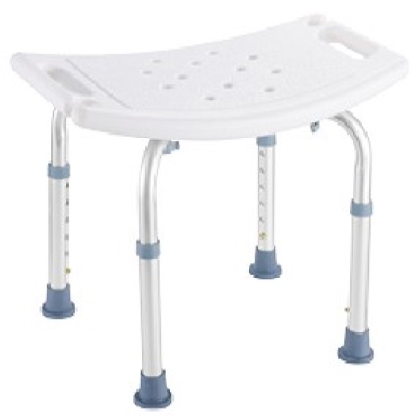 Shower Chair PE Seat Height-39-52cm (6 Level Adjustment) With Shower Nozzle Holder