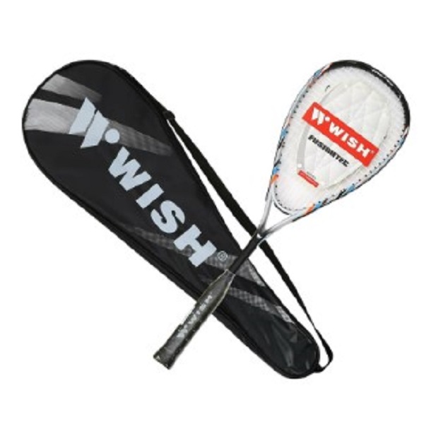 Squash Racket, Fusiontec Wish, Full Cover Black/White, 215g,