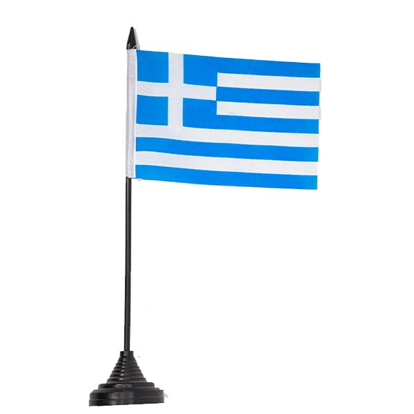 Flag With Stick And Base 4inchX6inch Greece