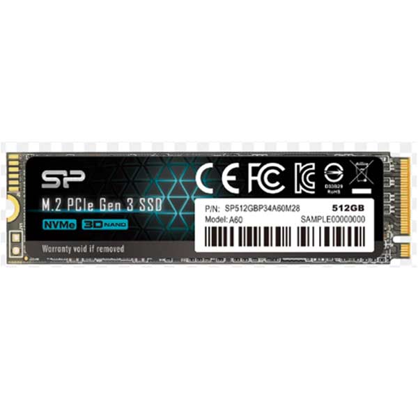 Solid State Disk M.2 2280 PCIe SSD,A60,512GB,std, Silicon Power