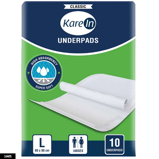 Karein Classic Underpads, Large 60X90cm (16*10 Pack = 1 Carton), Clinical Bed Pad