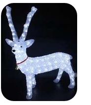 1M LED Acrylic Deer, 144L. 24V, White