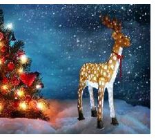 120cm Acrylic Lighted Deer, 400 Light, White, 100X39X120cm, IP44