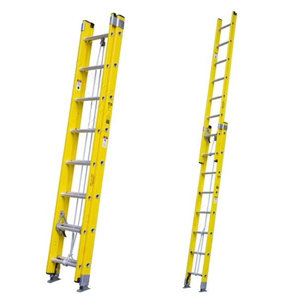 Fiberglass Extension Ladder With Aluminium Steps - 10.0M