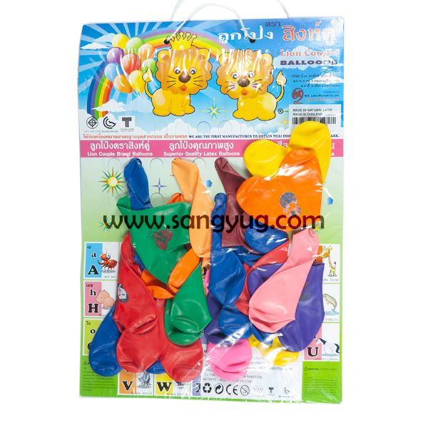 550 Heart Balloon Standard & Pastel Assorted Color 22pcs/Card With Offset Printing On One Side