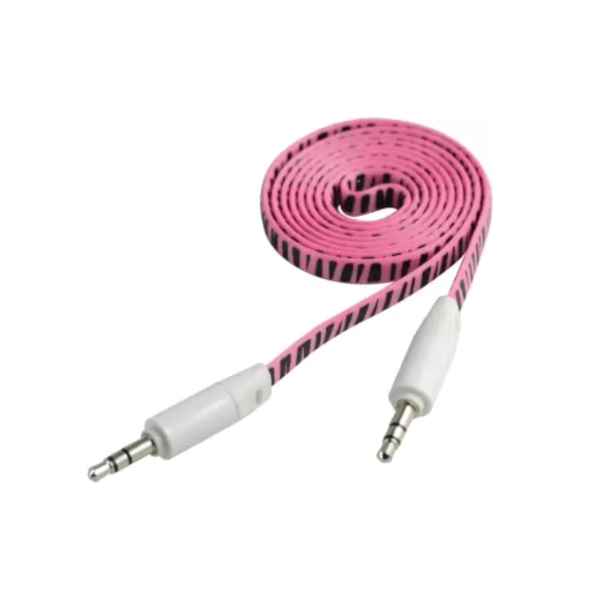 Slim Flat Stereo Audio Cable (1.0M) Cliptec Pink