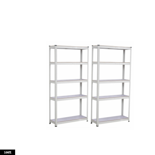 Shelving 5 Plywood Layers (H1830 X W1000 X D400)mm, Black & Ivory White, 100kg/Layer