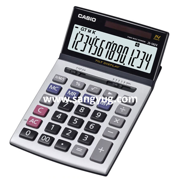 JS-140TVS-SR Desk Top Calculator 14 Digits Casio 2 Way