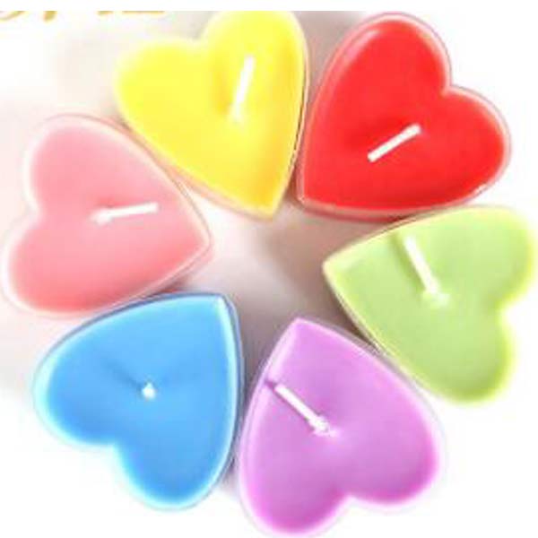 Scanted Heart Shape Red Tealight Candles Pack Of 9 In Transparent Printed Box