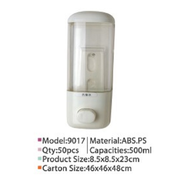 Manual Soap Dispenser 500ml, 8.5X8.5X23cm, With Wallmounting