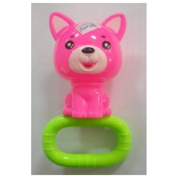 Toy Rattle, Multi Colored, Pussy Cat On Handle, Price Per Outer Of 6 Pcs