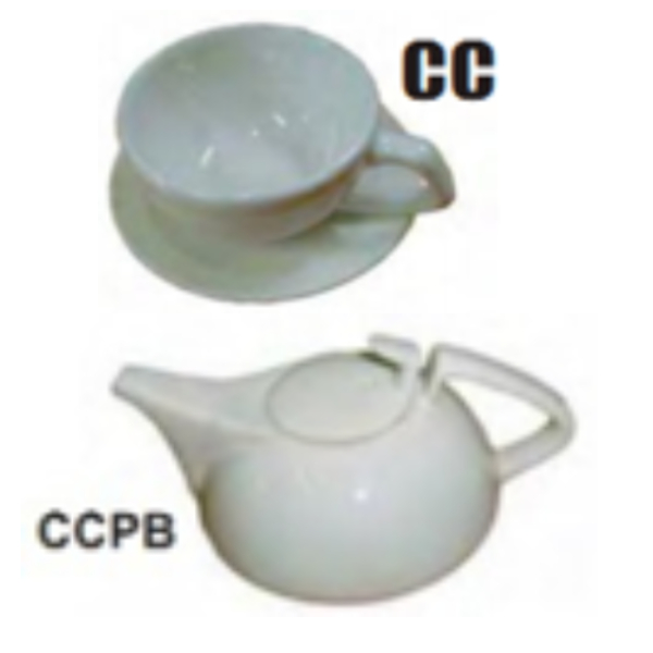 Porcelain 4 Pcs Cc Cups + 4 Pcs Plain Saucers + Pot B