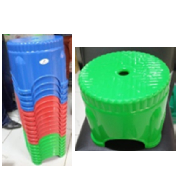 Foot Rest / Stool / Bath Chair, 26Cm Height, 30Cm Dia Approx, 3 Colors, Blue, Red Or Green