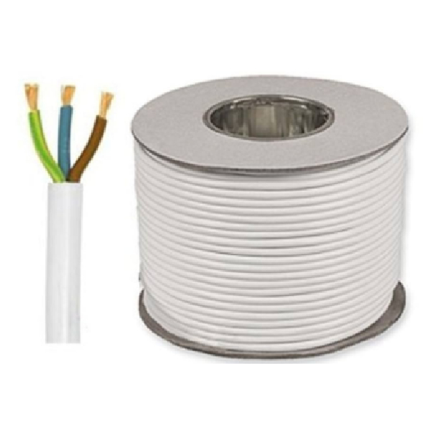 White Flex Cable, 3 Core 2.5Mm2