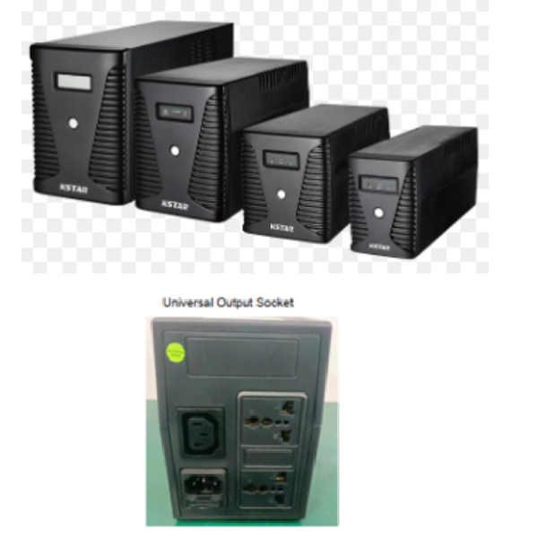 1000Va Lcd Line Interactive Ups, With Internal Batt, Universal Socket, British Cables, K-Star