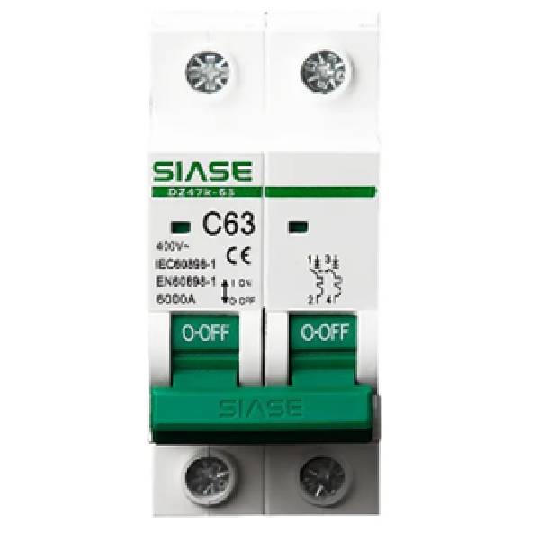 2 Pole Miniature Circuit Breaker C63 Breaking Capacity-6KA