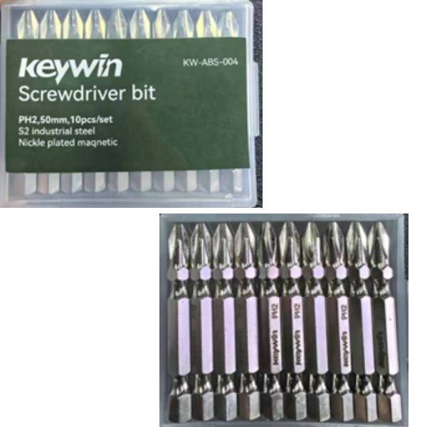 Screwdriver Bit Set PH2, 50mm, 10Pcs/Set Packed In Plastic Box, Keywin