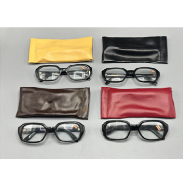 Reading Glasses Plastic With Pouch 3.00 Plastic Frame, Black/Brown
