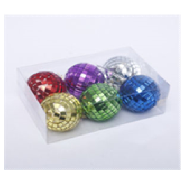 6cm Assorted Color Foam Ball With Mirror 6pcs/Pkt
