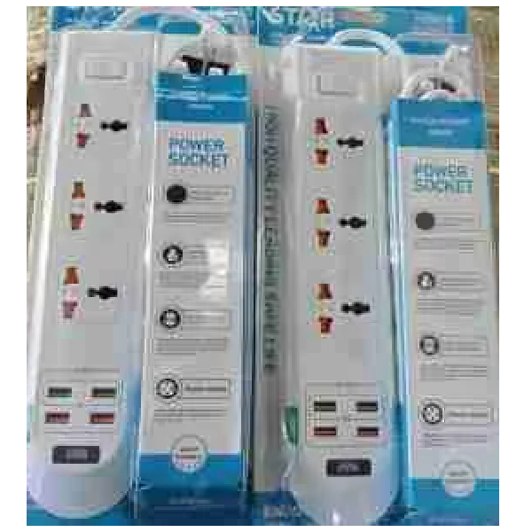 Power Extn With Surge Protection, Univ. Socket 5 Way Airstar