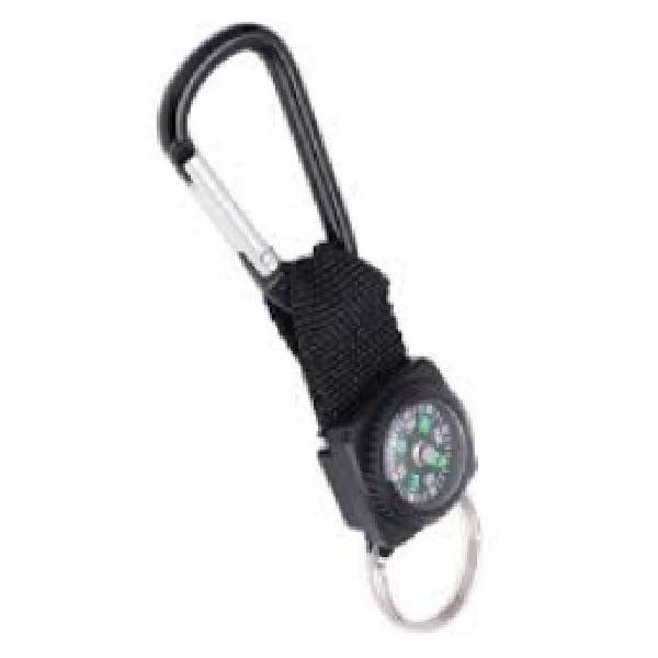 6Mm Carabiner + Compass Keyring Set Of 2 Happy Outdoor