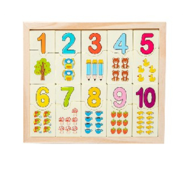 Wooden Early Learning Nuber 1-10 Matching Board