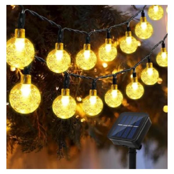 12m 100L Solar Lamp String Outdoor Light, Warmwhite (8 Function)