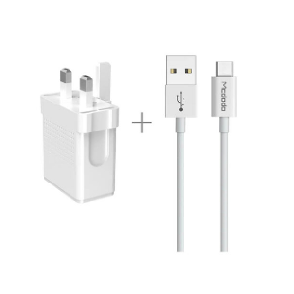 Mcdodo Dual Usb Charger (Uk) + Micro Usb Cable 1M Travel Set