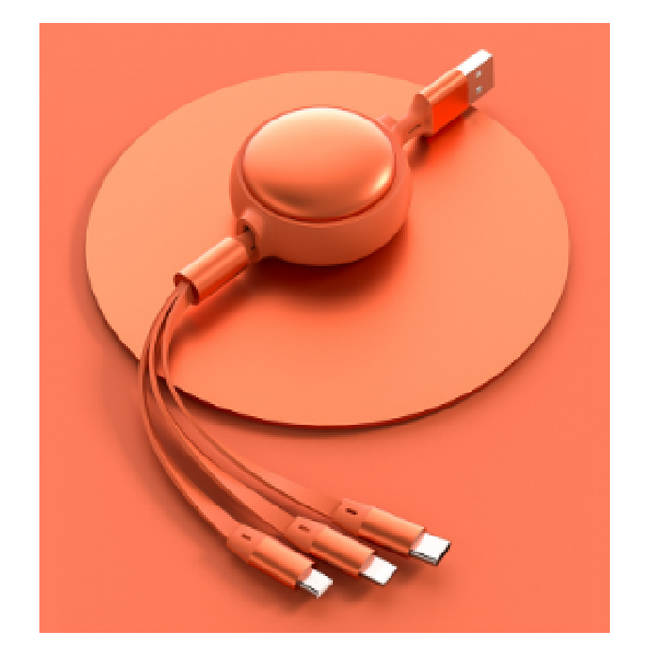 Mcdodo 3 In 1 Retractable Cable 1.2M-Orange