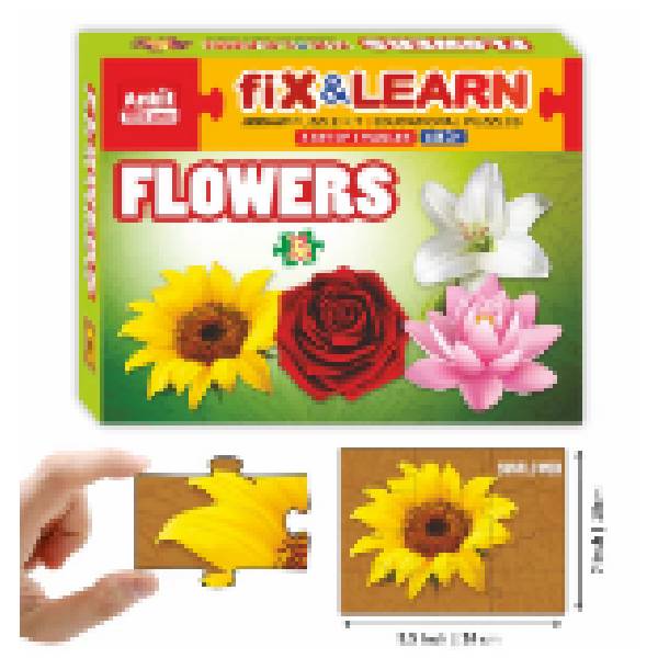 Fix N Learn Flowers, Set Of 4 Puzzle Kit, Alyna