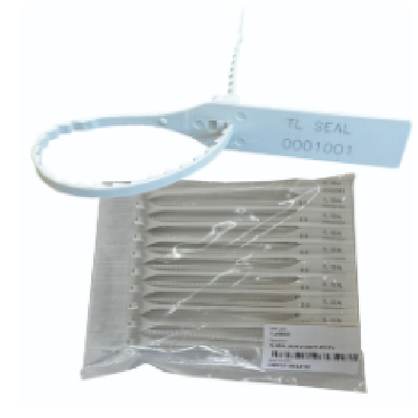 Metal Security Seal 29cm, White Plastic Back, With Serial Number, Sunpower